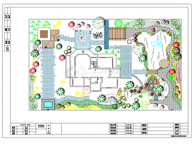 安徽独栋别墅庭院园林景观工程施工图CAD图纸